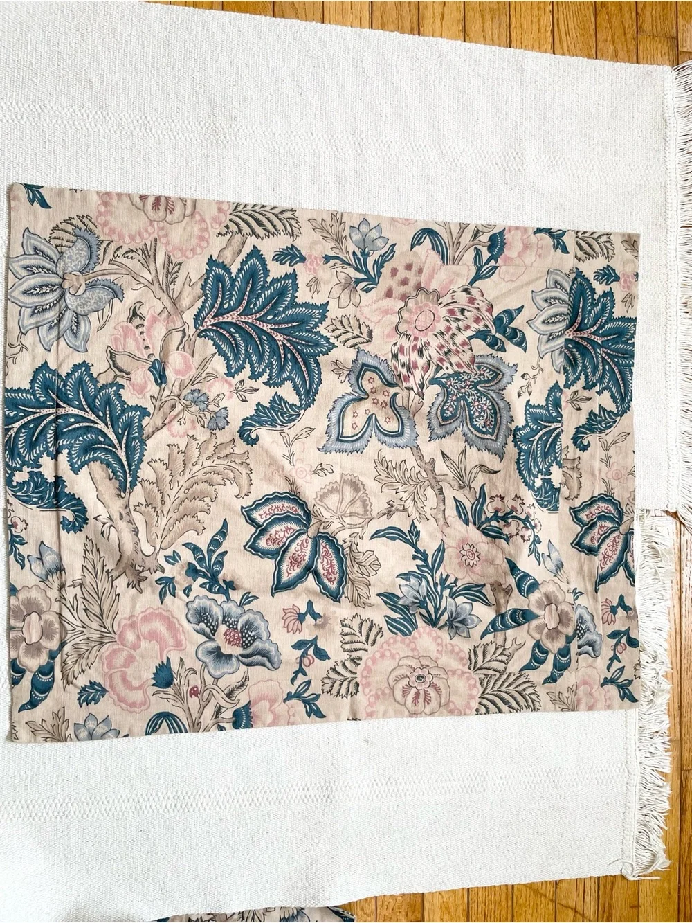 Pottery Barn KARALA Blue Floral Linen Blend STANDARD Sham
